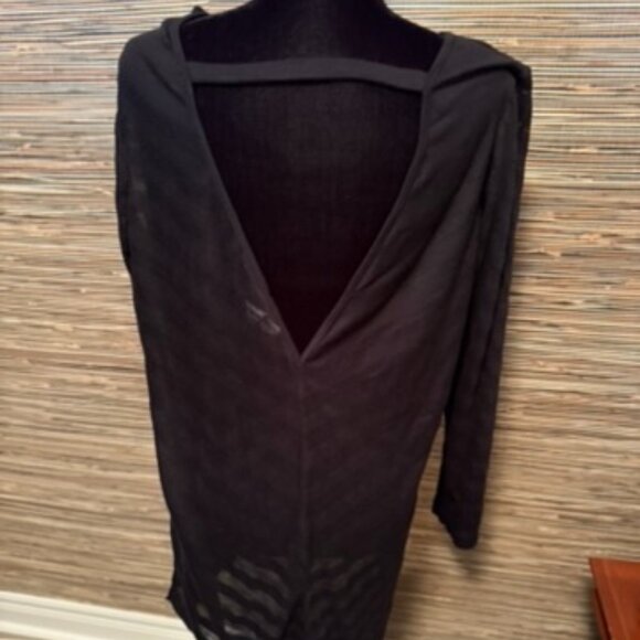 Bathing Suit Cover Black and Sheer - Picture 2 of 3